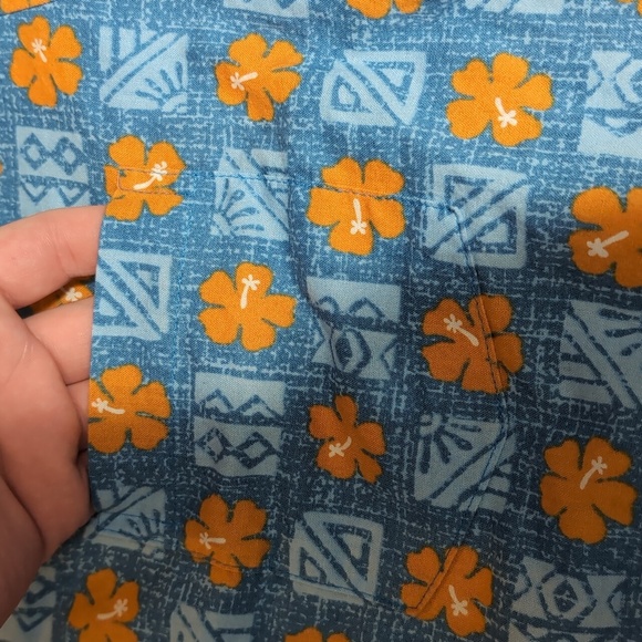 Joe Kealoha by Reyn Spooner Floral Pop Over Tunic Size Small In Blue & Orange - Picture 6 of 8